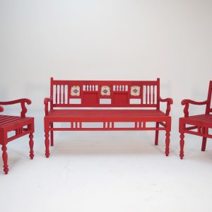 Wood old style 4 seater set