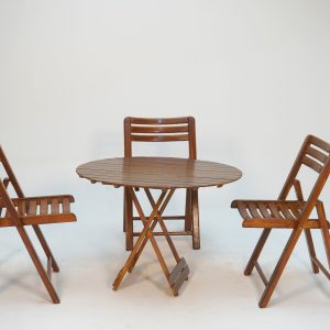 Wood Folding Table and Chairs Set